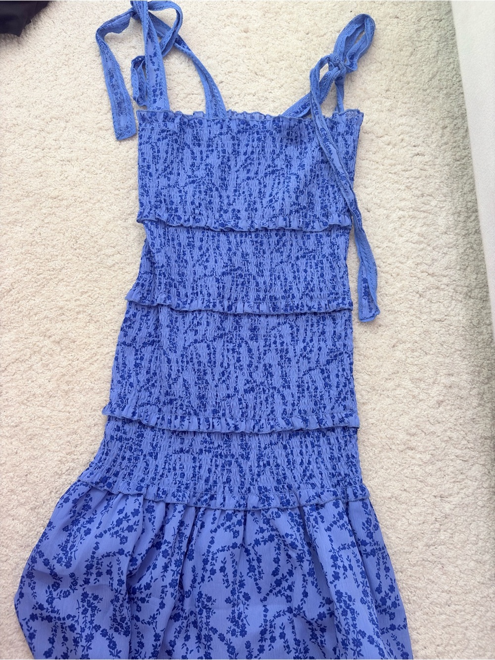 Blue Floral Tiered Sundress